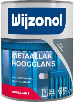 Wijzonol Metaallak Hoogglans 9121 Antraciet 750ml