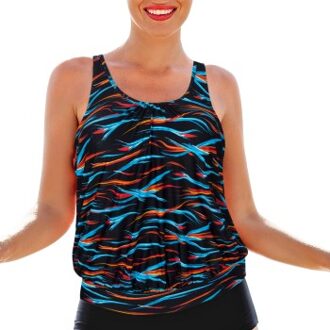 Wiki Korfu Tankini Top Versch.kleure/Patroon,Blauw,Geel - C/D Medium,C/D Small