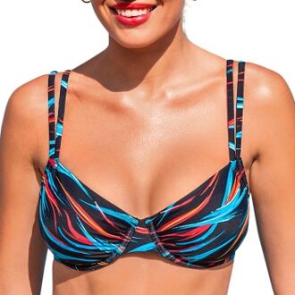 Wiki Korfu Underwired Bikini Top Versch.kleure/Patroon,Blauw,Geel - B 75
