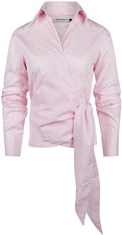 Wikkel Blouse Julia Streep Roze - XS,S,M,L,XL