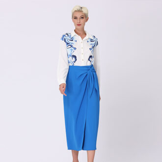 Wikkel rok vastgebonden aan de zijkant Blauw - 2XS