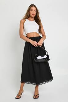 Wikkel-Taille Opgetokkelde Maxi-Rok, Black - 34