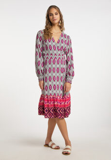 Wikkeljurk Dames Rood Veelkleurig - maat