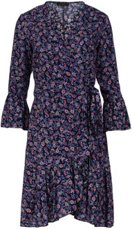 Wikkeljurk In Viscose Met Bloemenprint En Klokmouwen - maat Veelkleurig