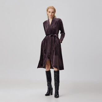 Wikkeljurk van fluweel en zoom met ruches - maat Bourgogne