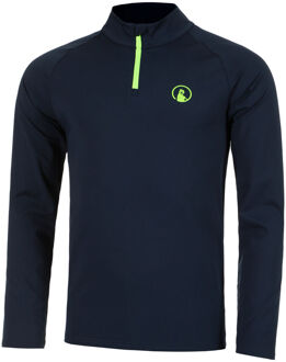 Wild Big Serve 1/4 Zip Longsleeve Heren-Donkerblauw,Neongroen - XS