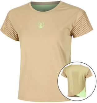 Wild Cross T-shirt Dames-Beige,Neongroen - XS,S
