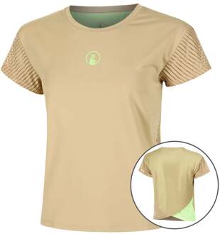 Wild Cross T-shirt Dames-Beige,Neongroen - XS