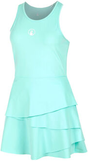 Wild Flounce Jurk Dames-Turkoois,Wit - L