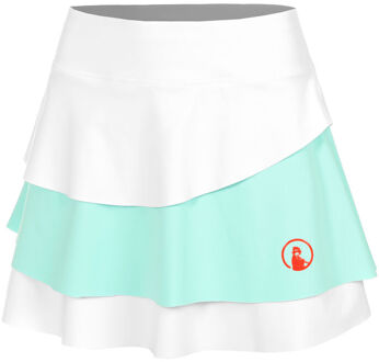 Wild Flounce Rok Dames-Wit,Turkoois - M