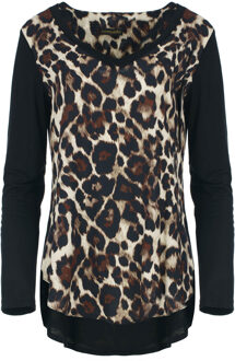 Wild Instinct Mixed Media Top Zwart - EU 44 / UK 16