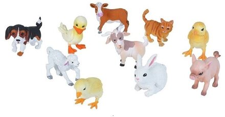 Wild Republic 10x Boerderijdieren baby dieren speelgoed figuren