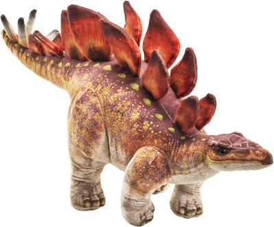 Wild Republic dinosaurus knuffel - stegosaurus - bruin - 60 cm - prehistorie - dino knuffels Steenrood