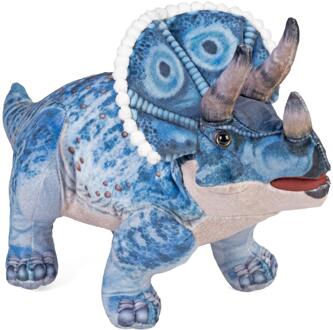 Wild Republic dinosaurus knuffel - Triceratops - blauw - 43 cm - pluche - dino knuffels Lichtblauw