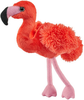 Wild Republic Flamingo vogel knuffeldier - roze - 13 cm - Speelgoed - pluche knuffelbeesten/vogels - Vogel knuffels Rood