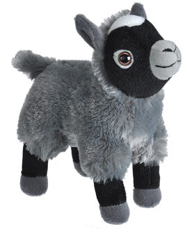 Wild Republic Geitje - pluche knuffel dier - grijs/zwart - 20 cm