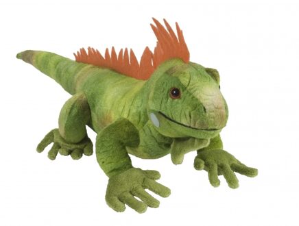 Wild Republic grote Leguaan knuffel - pluche stof - groen - 60 cm