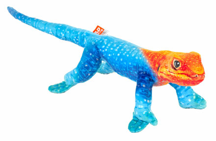 Wild Republic Hagedis knuffel - pluche - blauw/oranje - 35 cm - knuffeldier - gekko