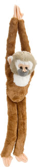 Wild Republic knuffel Aap - pluche - bruin - 51 cm - doodshoofdaapje - knuffeldier Zwart