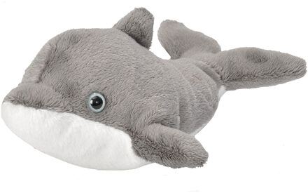 Wild Republic Knuffel dolfijn - grijs - 13 cm - pluche - knuffeldier - dolfijnenknuffel