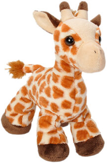 Wild Republic knuffel giraffe junior 18 cm pluche geel/bruin