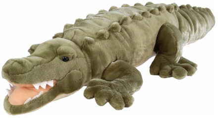 Wild Republic knuffel krokodil - pluche - 76 cm - groen - knuffeldier - extra groot