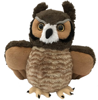 Wild Republic knuffel oehoe uil - knuffeldier - 30 cm - pluche - polyester Bruin