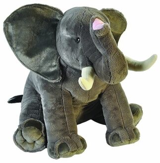 Wild Republic knuffel olifant junior 76 cm pluche grijs