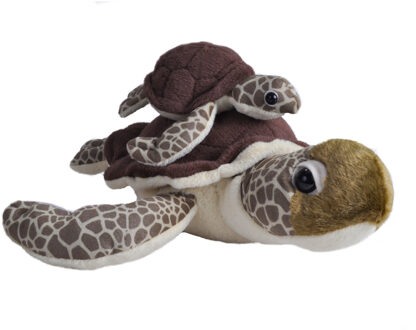Wild Republic knuffel schildpad Mama & Baby Ecokins junior 30 cm pluche bruin