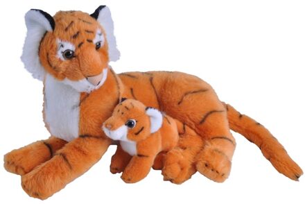 Wild Republic Knuffel tijger met jong oranje 38 cm knuffels kopen