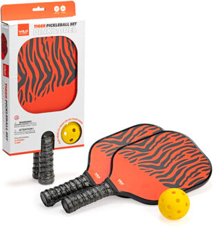 Wild Republic Pickleball tennis set met bal - 2 personen - oranje - sportbenodigdheden