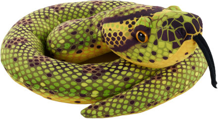 Wild Republic Pluche anaconda boomslang knuffel - groen - 91 cm - reptielen - slangen knuffeldieren