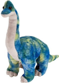 Wild Republic pluche Brachiosaurus - dinosaurus knuffel - blauw - 25 cm - dino knuffels