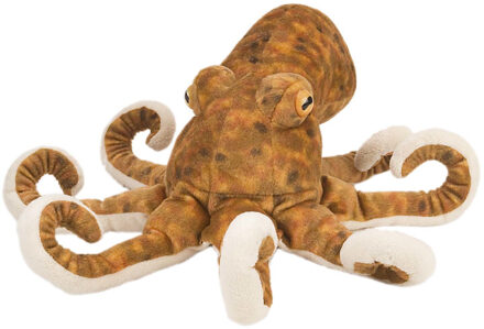 Wild Republic pluche dier knuffel Octopus/inktvis - 30 cm - bruin - zeedieren Multi