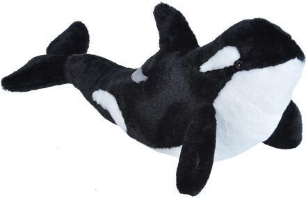 Wild Republic Pluche dieren knuffels Orka - zwart/wit - 30 cm - Knuffels - zeedieren speelgoed Multi