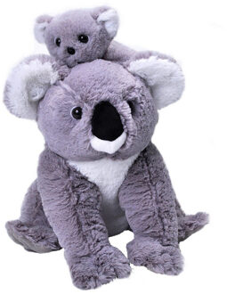 Wild Republic Pluche grijze koala beer met baby knuffel 38 cm Grijs