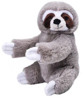 Wild Republic Pluche grijze luiaard knuffel 25 cm speelgoed Grijs