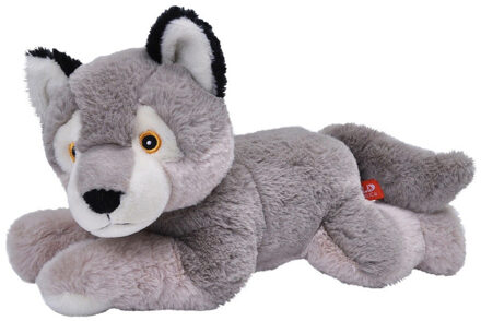 Wild Republic Pluche grijze wolf/wolven knuffel 30 cm speelgoed