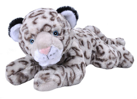 Wild Republic Pluche knuffel dieren Eco-kins sneeuw luipaard/panter van 30 cm