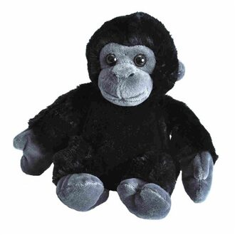 Wild Republic pluche knuffel Gorilla Aap - 18 cm - Apen knuffels - zwart Multi