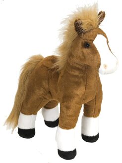 Wild Republic Pluche knuffel paardje - bruin - 30 cm - Paarden speelgoed dieren