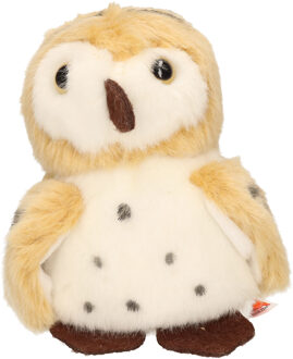 Wild Republic Pluche knuffel Uil - vogel - bruin/wit - 13 cm - bosdieren knuffels Multi
