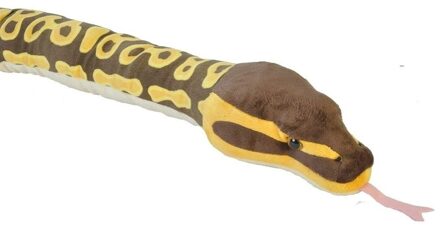 Wild Republic Pluche koningspython slangen knuffel 137 cm Okergeel