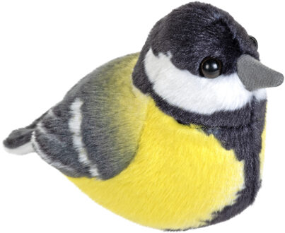 Wild Republic Pluche koolmees - 14 cm - vogel knuffel - met geluid