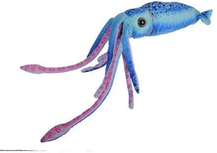 Wild Republic Pluche octopus/inktvis knuffel - blauw - 38 cm - zeedieren knuffeldier