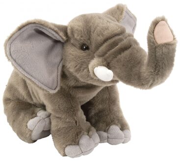 Wild Republic Pluche olifant - olifanten knuffel - 30 cm - wilde dieren knuffel Grijs