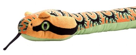Wild Republic pluche oranje knuffel slang - 137 cm - slangen knuffels