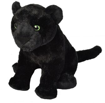 Wild Republic Pluche panter knuffel - zwart - 40 cm - knuffeldier - panterknuffel