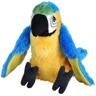 Wild Republic Pluche Papegaai/Ara - knuffel vogel - 20 cm - bos vogel knuffel