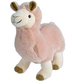 Wild Republic Pluche roze alpaca/lama knuffel 32 cm speelgoed
